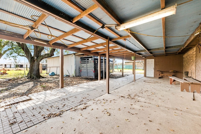 view of patio / terrace featuring an outdoor structure