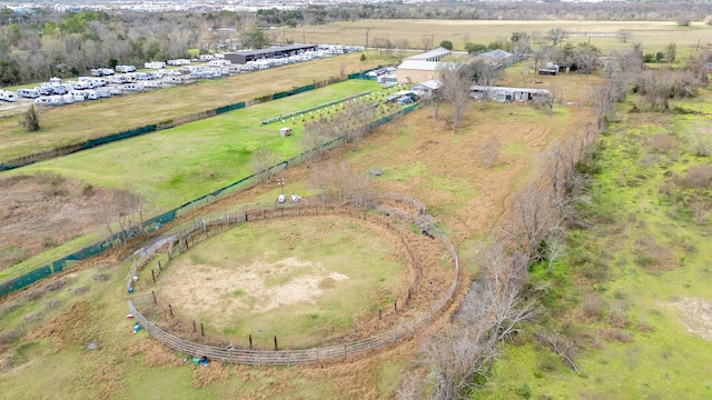 aerial view with a rural view