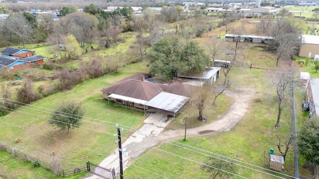 drone / aerial view with a rural view