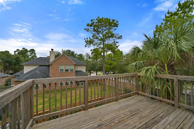 deck with a lawn