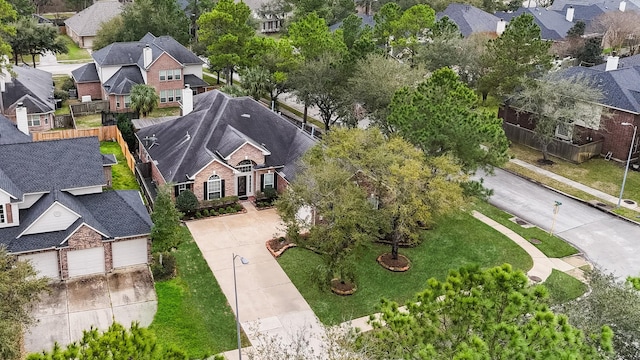 bird's eye view featuring a residential view