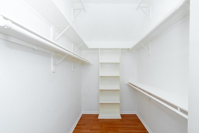 walk in closet featuring wood finished floors