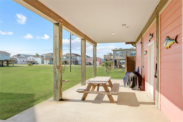 view of patio featuring a residential view