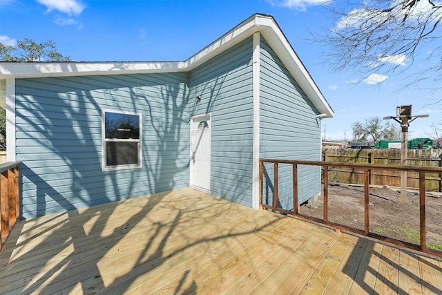 wooden terrace with fence