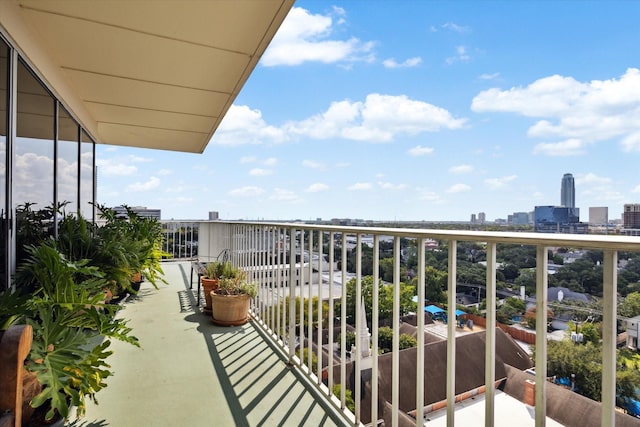 balcony featuring a city view