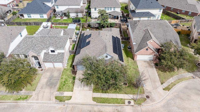 drone / aerial view with a residential view