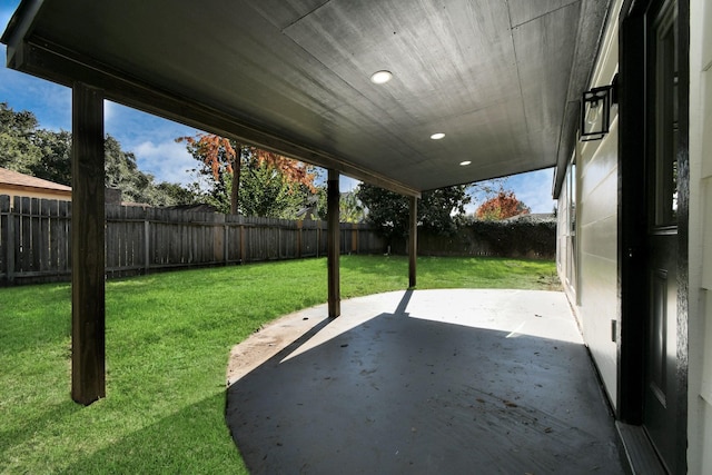 view of patio / terrace featuring a fenced backyard