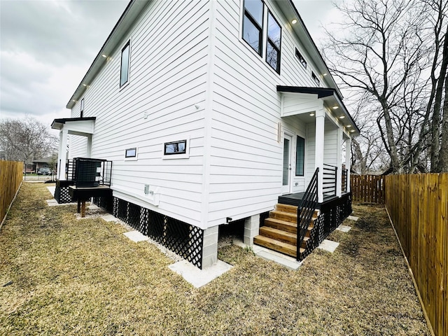 view of home's exterior with a fenced backyard