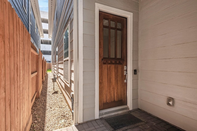 view of doorway to property