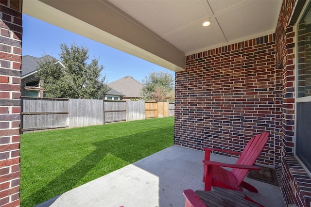 view of patio with a fenced backyard