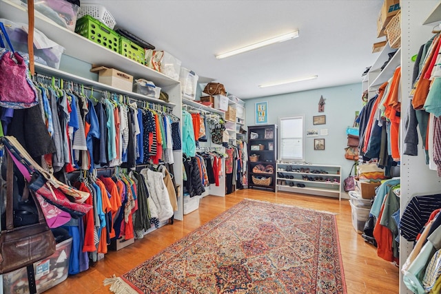 spacious closet featuring wood finished floors