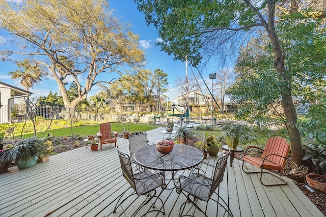 wooden deck with fence