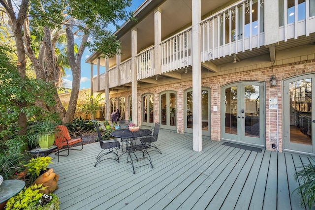 deck featuring french doors