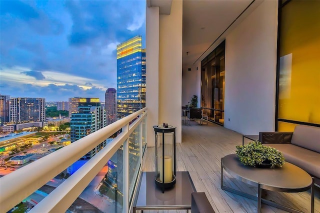 balcony featuring a city view