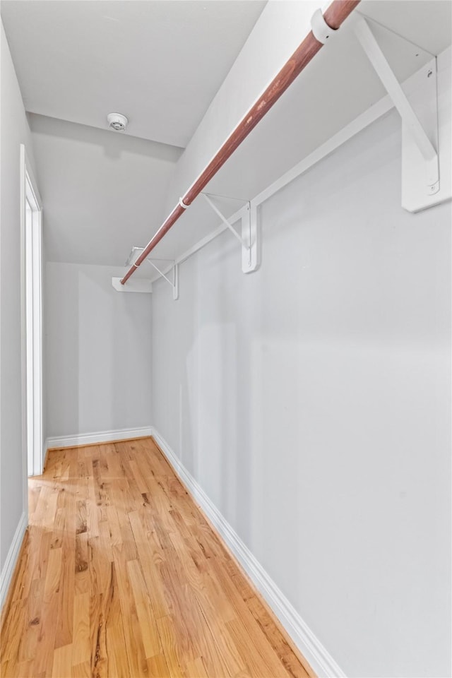 walk in closet featuring light wood-style floors