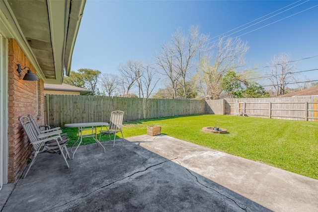 view of patio with a fenced backyard