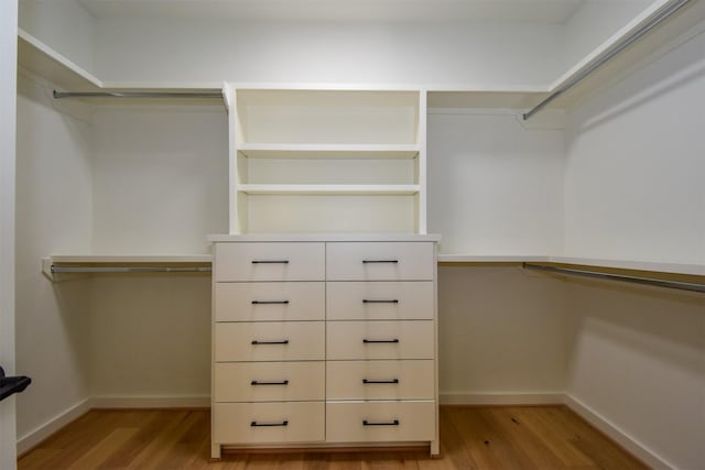 spacious closet with light wood-style floors