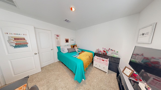 bedroom with visible vents