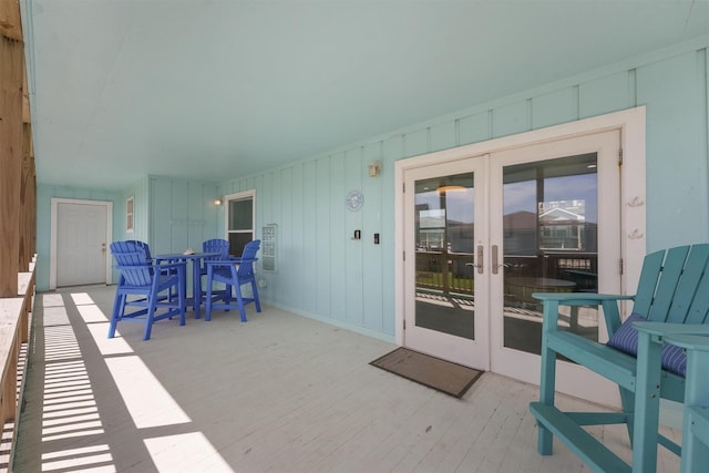 view of patio featuring french doors