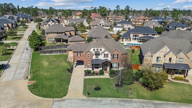 drone / aerial view with a residential view