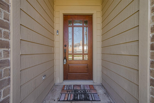 view of doorway to property