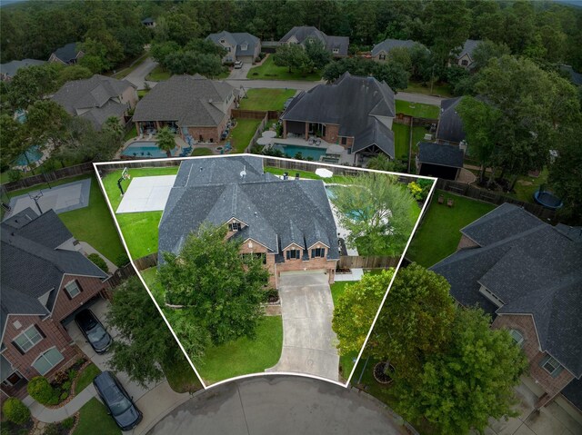 bird's eye view featuring a residential view