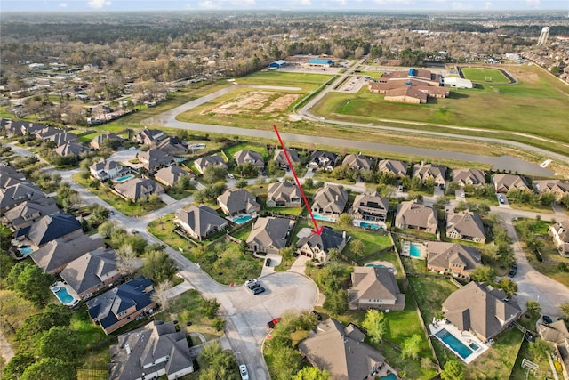 birds eye view of property featuring a residential view