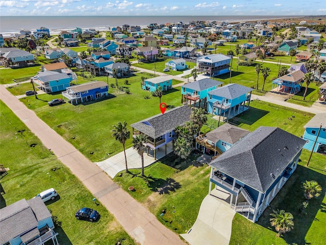 aerial view with a residential view