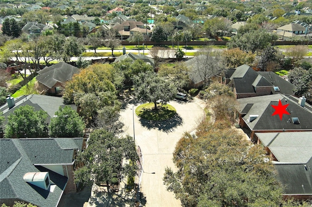 bird's eye view with a residential view