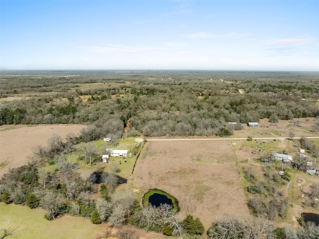 drone / aerial view with a rural view