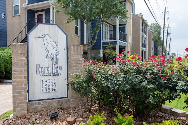 view of community sign