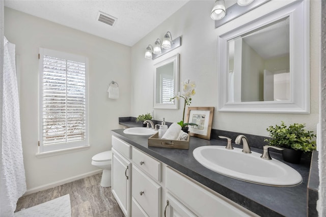 bathroom with plenty of natural light, visible vents, and a sink