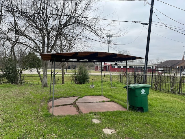 view of yard with fence