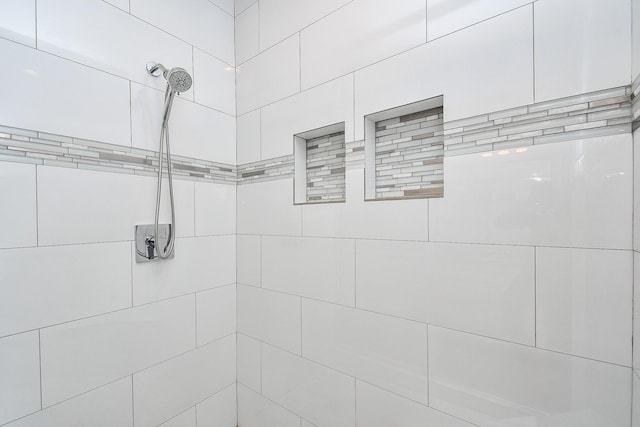 interior details with tiled shower