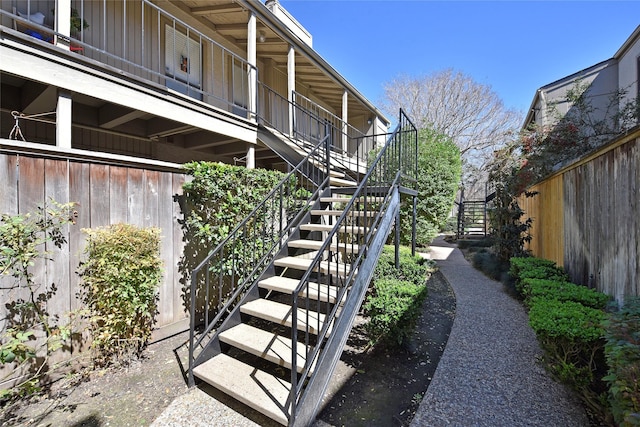 view of yard featuring stairs