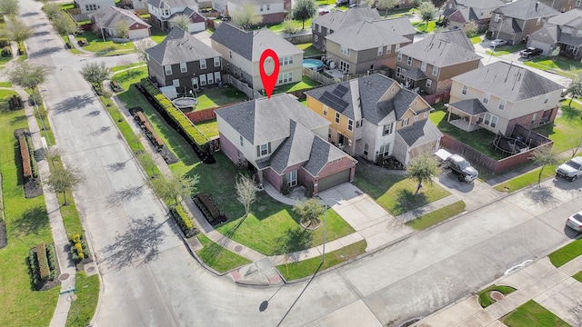 bird's eye view with a residential view