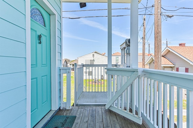 deck featuring a residential view