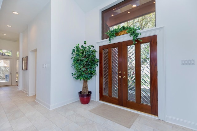 view of exterior entry with french doors