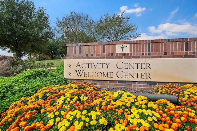 view of community sign