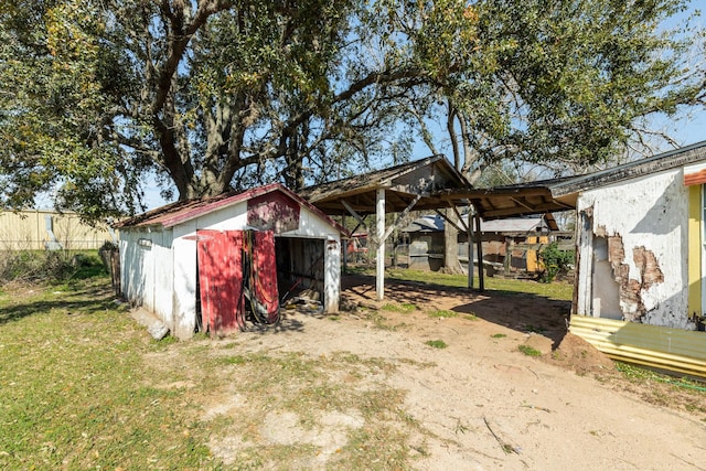 view of shed