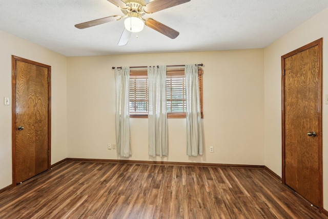 5503 Bayou Blvd, Baytown, TX 77521 - spare room with ceiling fan, baseboards, and wood finished floors