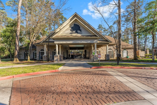 view of front of house featuring stone siding