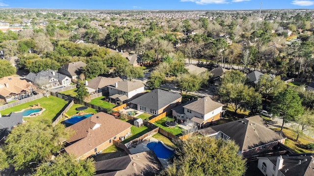 aerial view with a residential view