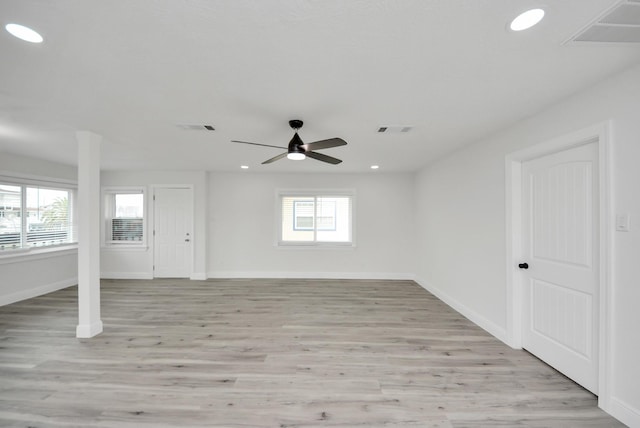 unfurnished room featuring visible vents and recessed lighting