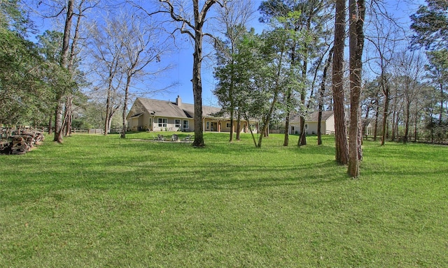 view of yard featuring fence