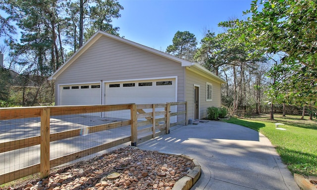 view of detached garage