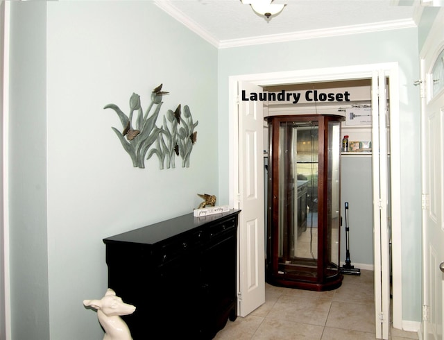 40 Driving Range Ln, Trinity, TX 75862 - hall featuring light tile patterned floors and ornamental molding
