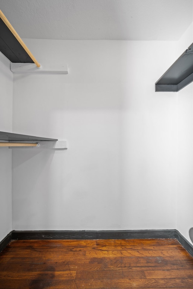 spacious closet featuring dark wood-style floors