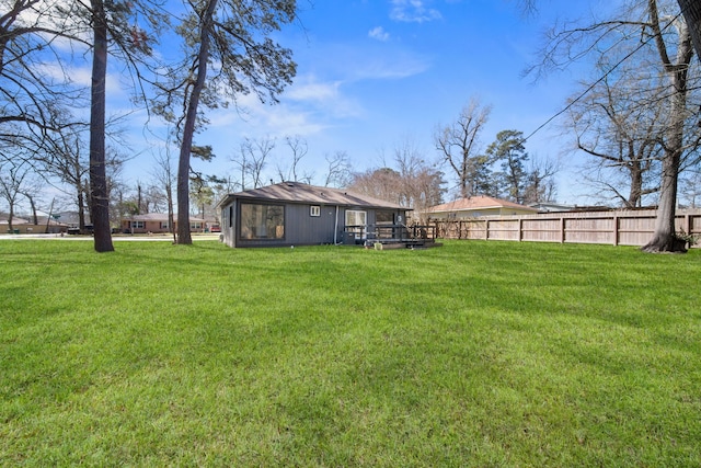 view of yard with fence