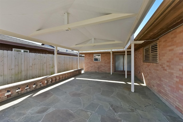 view of patio with fence